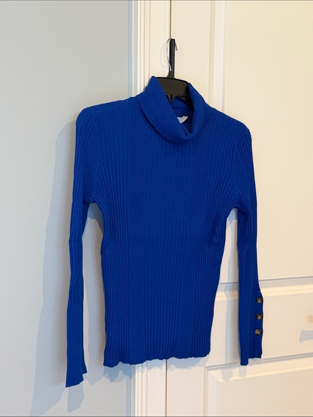 Time and Tru Royal Blue Ribbed Turtleneck Sweater